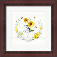 Framed Bees and Blooms Flowers V with Wreath