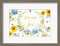 Framed Bees and Blooms Flowers I