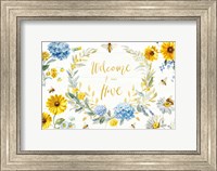 Framed Bees and Blooms Flowers I