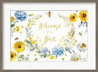 Framed Bees and Blooms Flowers I