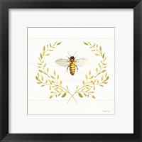 Framed 'Bees and Blooms Bee Laurel' border=