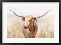 Framed Big Sky Longhorn Neutral