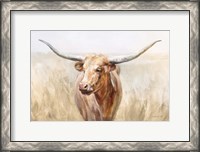 Framed Big Sky Longhorn Neutral