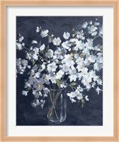 Framed Fresh White Bouquet Indigo Crop