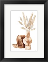 Framed Earthy Vase Gray Bunny Tail