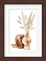 Framed Earthy Vase Gray Bunny Tail