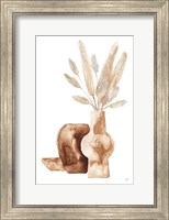 Framed Earthy Vase Gray Bunny Tail