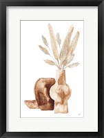 Earthy Vase Gray Bunny Tail Framed Print