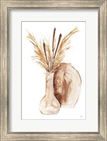 Framed Earthy Vase Cattails