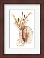 Framed Earthy Vase Cattails