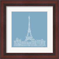 Framed French Script III Blue