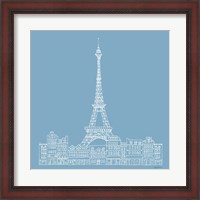 Framed French Script III Blue