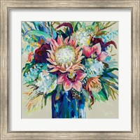 Framed Marias Bouquet on Warm Gray