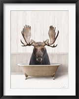 Framed Bath Time Moose