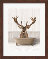 Framed Bath Time Deer