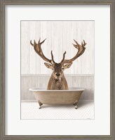 Framed Bath Time Deer