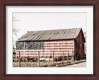 Framed American Flag Barn