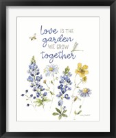 Framed 'Lovely Blues IX' border=