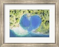 Framed Heart Shaped Atoll, Fiji