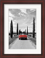 Framed Sportscar in Tuscany (BW)
