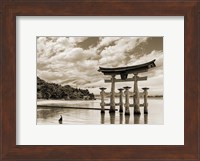 Framed Itsukushima Shrine, Hiroshima, Japan (BW)