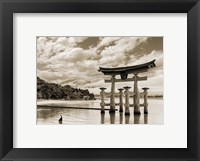 Framed Itsukushima Shrine, Hiroshima, Japan (BW)