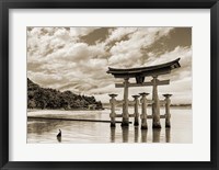 Framed Itsukushima Shrine, Hiroshima, Japan (BW)