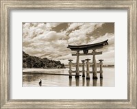 Framed Itsukushima Shrine, Hiroshima, Japan (BW)