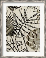 Framed Grey Palms Panel II