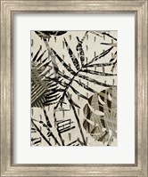 Framed Grey Palms Panel II