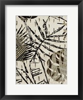 Framed Grey Palms Panel II