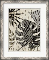 Framed Grey Palms Panel III