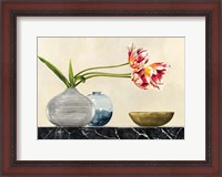 Framed Floral Setting on Black Marble (detail)