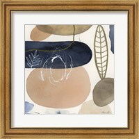 Framed 'Leaves and Stones III' border=