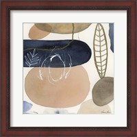 Framed 'Leaves and Stones III' border=