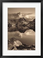 Framed Sawtooth Lake Sepia