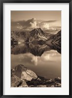 Framed Sawtooth Lake Sepia