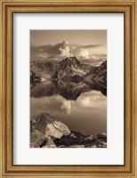 Framed Sawtooth Lake Sepia