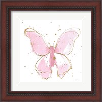 Framed Pink Gilded Butterflies II