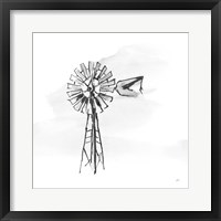 Windmill V BW Framed Print