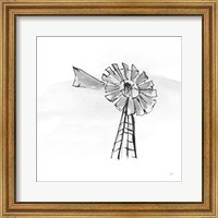 Framed 'Windmill VII BW' border=