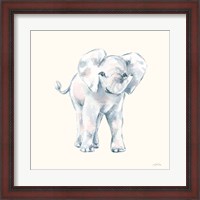 Framed Baby Elephant on Cream