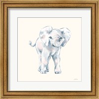 Framed Baby Elephant on Cream