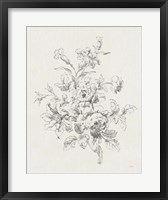 Framed Toile Roses IX Neutral