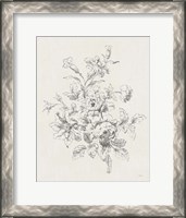 Framed Toile Roses IX Neutral