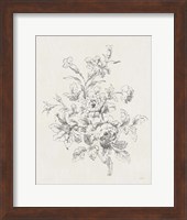 Framed Toile Roses IX Neutral