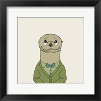 Framed Otter on Cream