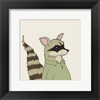 Framed Raccoon on Cream