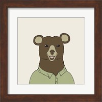 Framed Bear on Cream