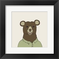 Bear on Cream Framed Print
